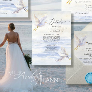 Ocean Beach Küsten Vogel Blau und Weiße Details Begleitkarte