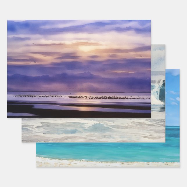 Ocean Beach Lover Nature Wrapping Craft Paper Geschenkpapier Set (Set)