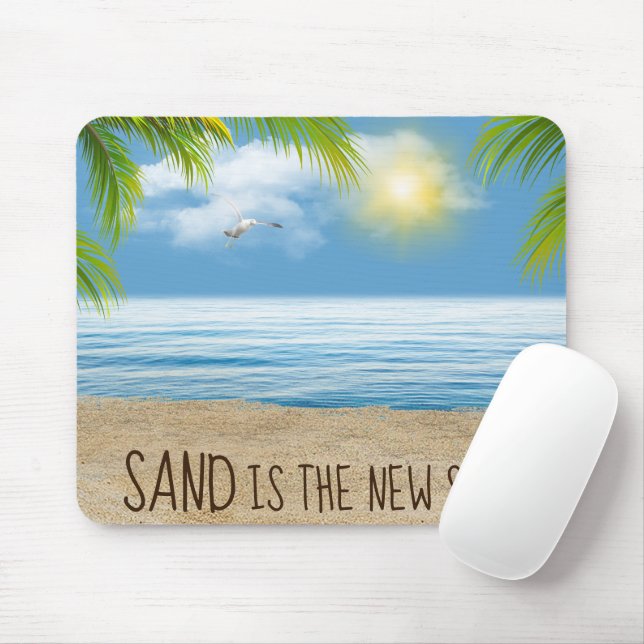 Ocean Beach mit Palm Fronds Mousepad (Mit Mouse)