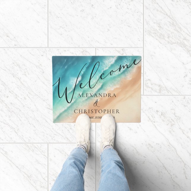 Ocean Beach Niedlich Signature Summer Welcome Fußmatte (Indoor)