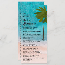 Ocean Beach Palm Tree Wedding Programm