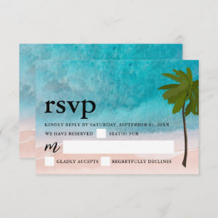 Ocean Beach Palm Tree Wedding RSVP