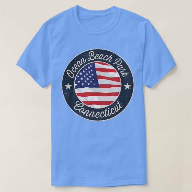 Ocean Beach Park - Patriotic Connecticut Souvenir  T-Shirt (Design vorne)