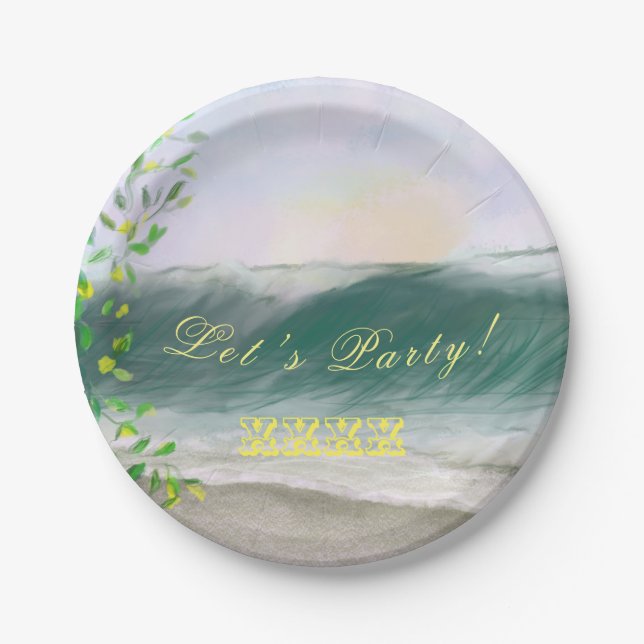 Ocean Beach Party Celebration Paper Plate Pappteller (Vorderseite)