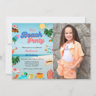 Ocean Beach Party Geburtstag, Sommerstrand Geburts Einladung