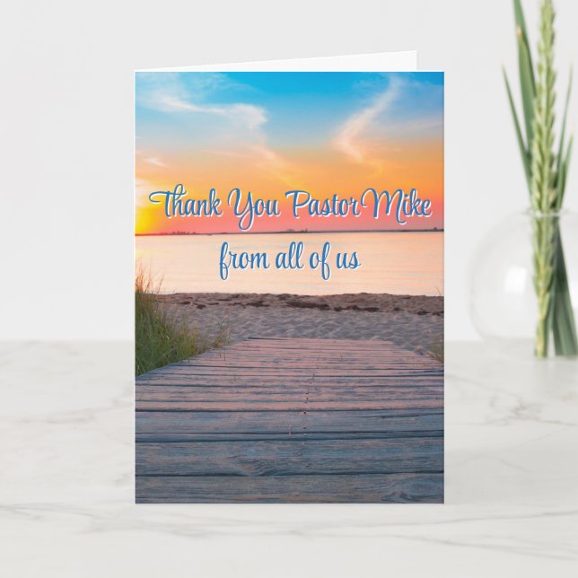 Ocean Beach Pastor Wertschätzung aus der Gemeinde Dankeskarte (Vorderseite)