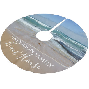 Ocean Beach Polyester Weihnachtsbaumdecke
