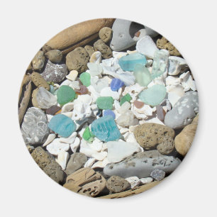 Ocean Beach Rock Garden Magnete Sea Glass Muscheln