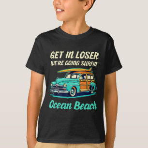 Ocean Beach San Diego Surferin Frauen Männer Vinta T-Shirt