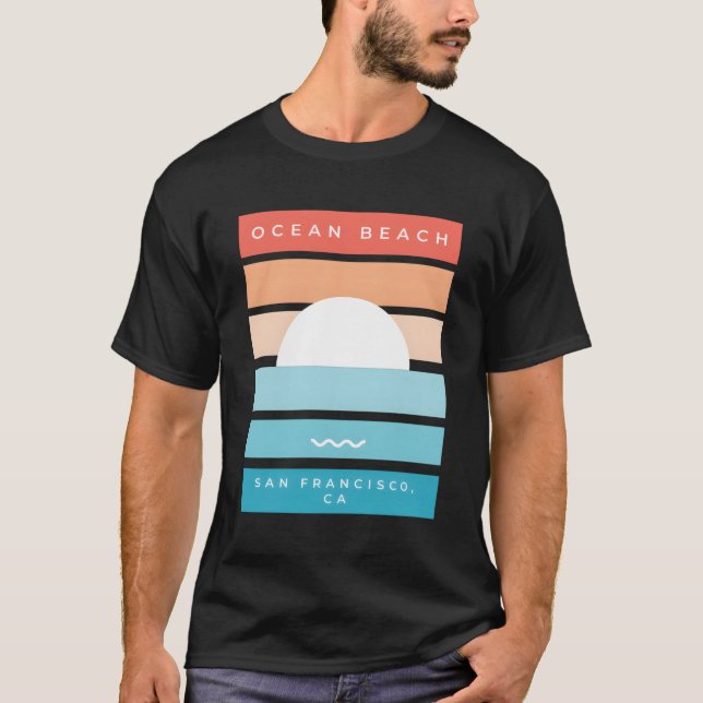 Ocean Beach Sunset San Francisco Ca T-Shirt (Vorderseite)