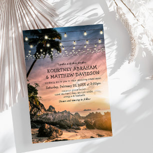 Ocean Beach Sunset Wedge Einladung