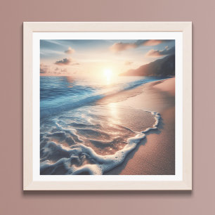 Ocean Beach Szene Küste Sunset Wall Art Poster