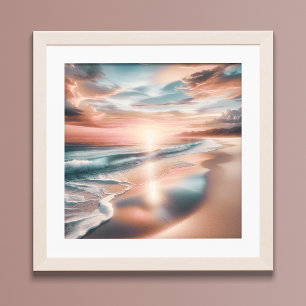 Ocean Beach Szene Küste Sunset Wall Art Poster