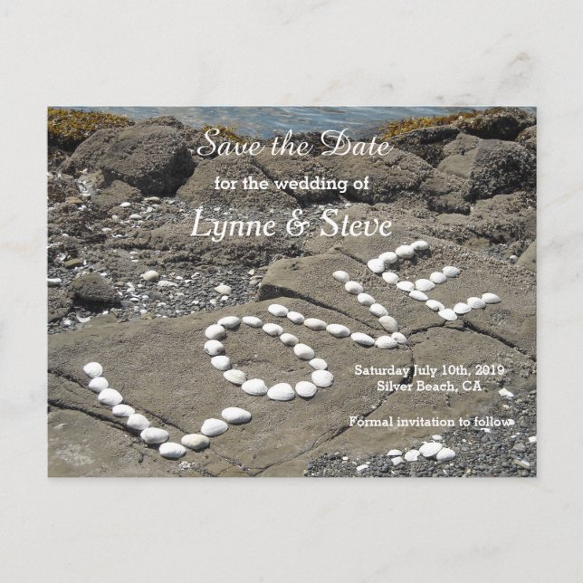 Ocean Beach Szene Save the Date Ankündigungspostkarte (Vorderseite)