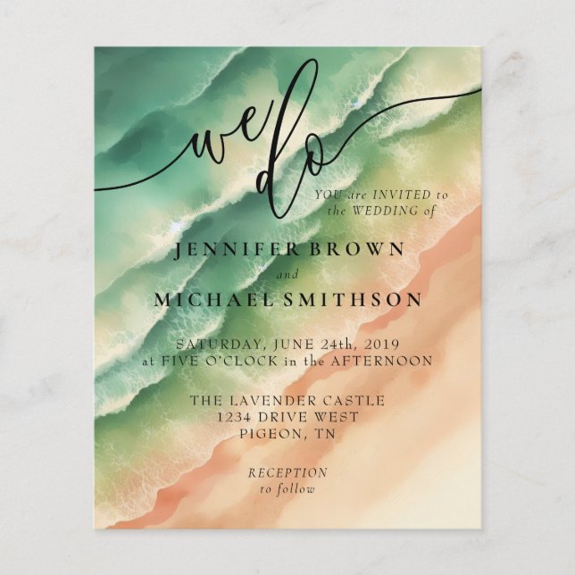 Ocean Beach Wasserfarbe Signature Wir machen sonni Flyer (Vorne)