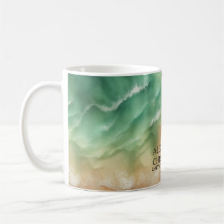 Ocean Beach Watercolor Sommersand Hochzeit Kaffeetasse