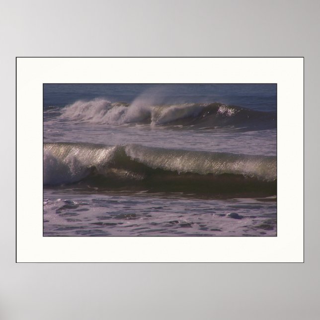 Ocean Beach Waves Print Poster (Vorne)