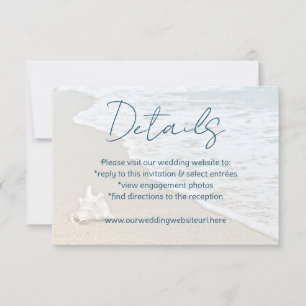 Ocean Beach Wedding Details Card RSVP Karte