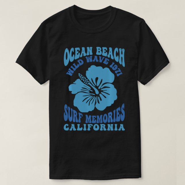 Ocean Beach Wild Wave 1971 Surf Erinnerungen Pullo T-Shirt (Design vorne)