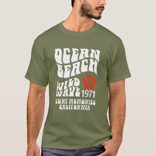 Ocean Beach Wild Wave 1971 T-Shirt – Retro-Surf-St (Vorderseite)