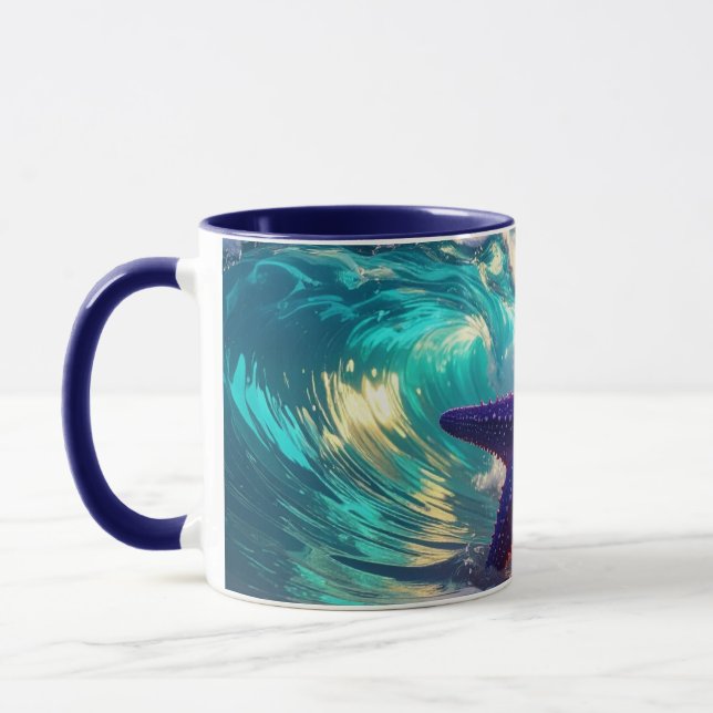 Ocean Beach With Violet Starfish Tasse (Links)
