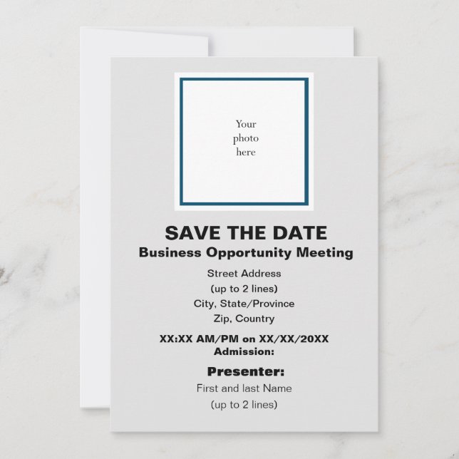 Ocean Bl. & Lt. Grey Business-Meeting Save The Date (Vorderseite)