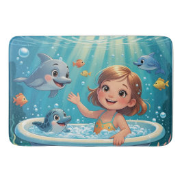 Ocean Bliss Bath Time Mädchen niedliche Delfine Badematte