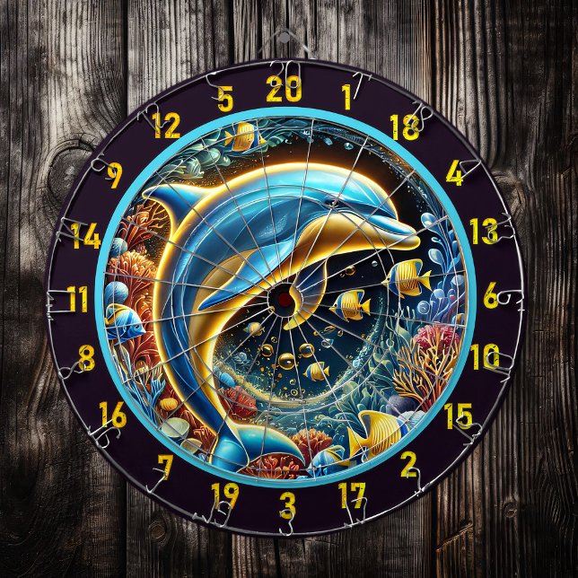 Ocean Bliss Dolphin Dartboard Design Dartscheibe (Von Creator hochgeladen)