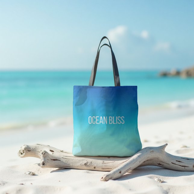 Ocean Bliss - Modern Blue Gradient (Ocean Bliss Gradient Tote. Blue and seafoam calm for your everyday style.)
