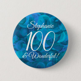 Ocean Blue 100 und Wonderful Birthday Party Button