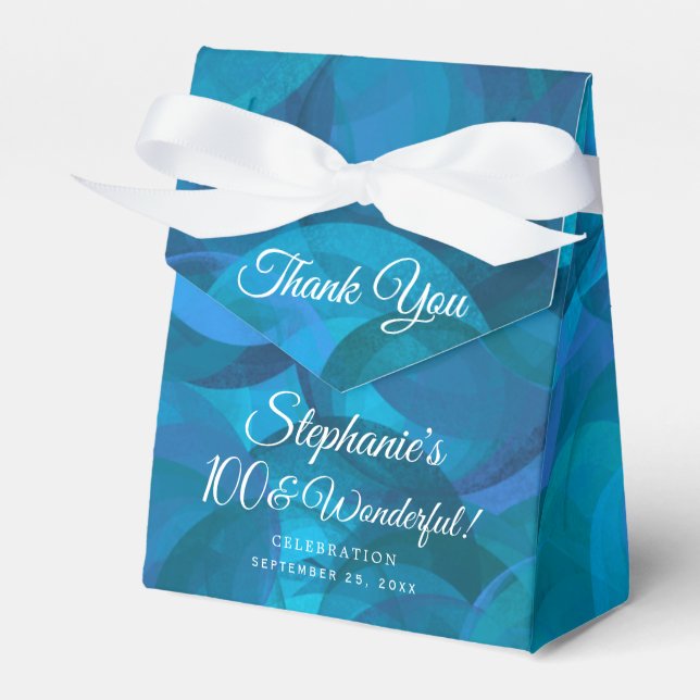 Ocean Blue 100 und Wonderful Birthday Party Geschenkschachtel (Vorderseite)