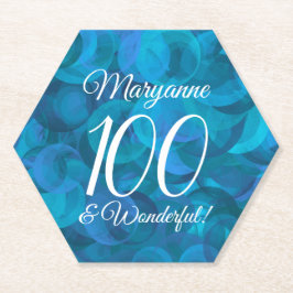 Ocean Blue 100 und Wonderful Birthday Party Untersetzer