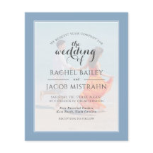 Ocean Blue 2-Foto-Budget Einladung zur Hochzeit