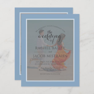 Ocean Blue 2-Foto-Budget Einladung zur Hochzeit