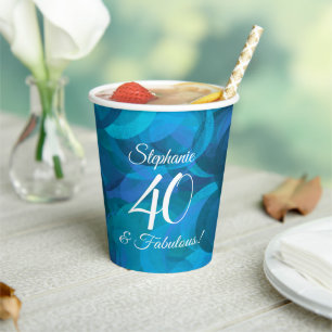 Ocean Blue 40 und fabelhafte Geburtstagsparty Pappbecher