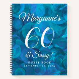 Ocean Blue 60 & Sassy Birthday Party Guest Book Notizbuch