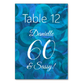 Ocean Blue 60 und Sassy Birthday Party Name Tischnummer