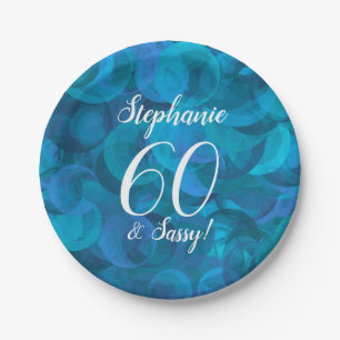 Ocean Blue 60 und Sassy Birthday Party Pappteller