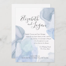 Ocean Blue Abstrakt Modern Watercolor Wedding