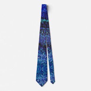 Ocean Blue Abstrakt Mosaic Mens Neck Tie Krawatte