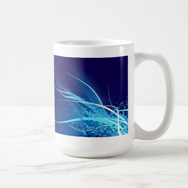 Ocean Blue Abstrakt - Tasse (Rechts)