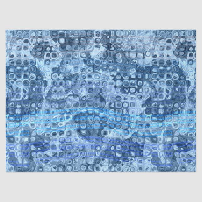 Ocean Blue Abstrakt Water Muster Seidenpapier (Vorderseite)
