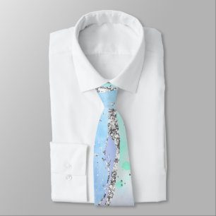 Ocean Blue Agate Glitzer Funkelnd Neck Tie Krawatte