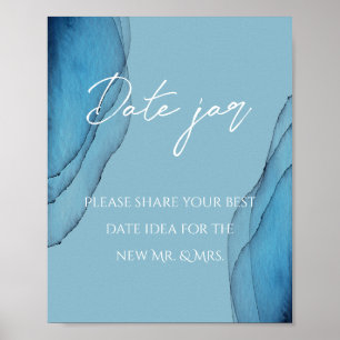 Ocean Blue Aquamarine Date Jar Brautparty Poster