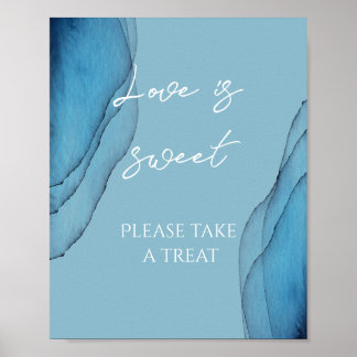 Ocean Blue Aquamarine Liebe ist süßes Brautparty Poster
