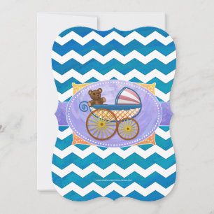 Ocean Blue Baby Shower Scallop Einladung