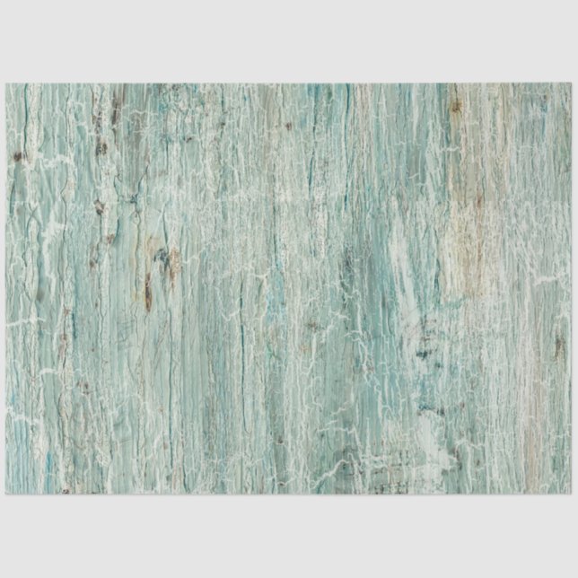 Ocean Blue Beach Rustikales Holz Krackle Decoupage Seidenpapier (Vorderseite)