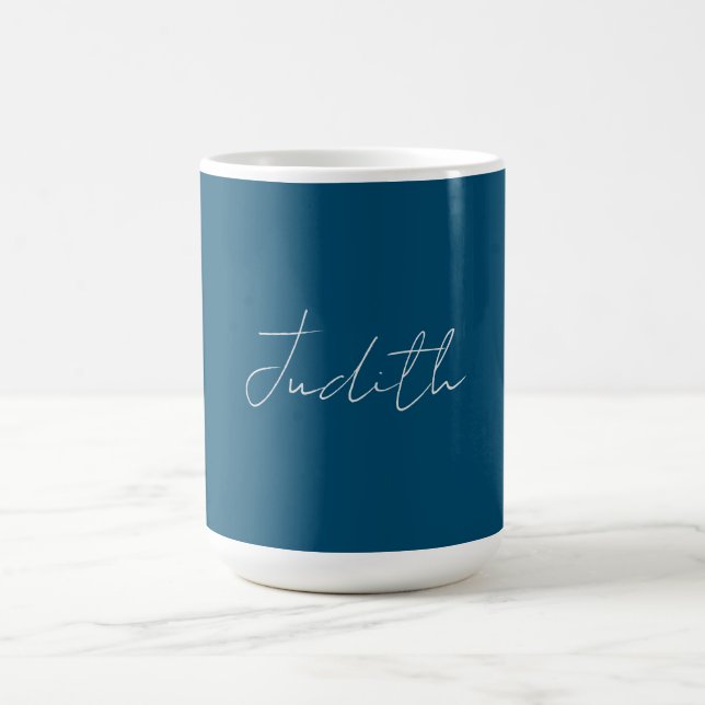 Ocean Blue Beruflich Calligraphy Name Kaffeetasse (Mittel)