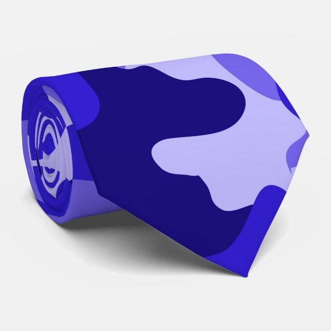 Ocean Blue Camouflage Neck Tie Krawatte (Gerollt)