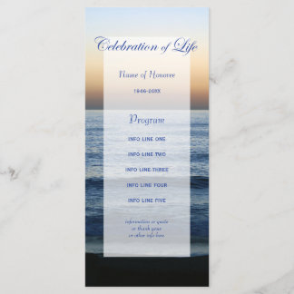 Ocean Blue Celebration of Life Programmkarte Programm